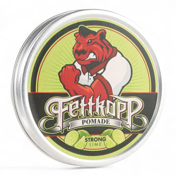 Produktbild von Fettkopp Pomade Strong Lime auf weißem Hintergrund