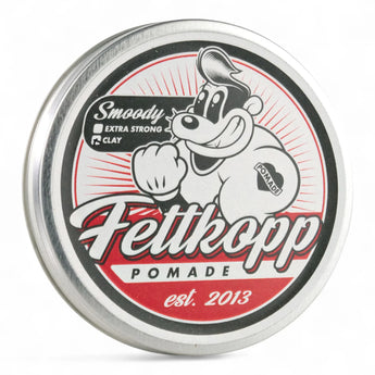 Produktbild von Fettkopp Pomade SMOODY Clay auf weißem Hintergrund