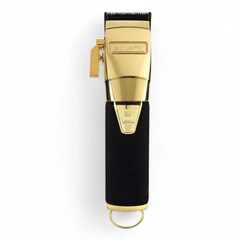 Produktbild von BaBylissPRO Boost+ Gold Clipper professioneller Vollmetall-Haarschneider schwarz/gold auf weißem Hintergrund