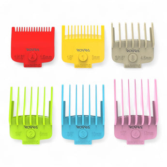 ROVRA Farbcodierte Haarschneider-Aufsätze Set 0.5-4 – Produktbild freigestellt