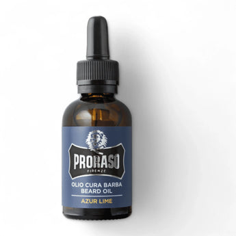 Produktbild von Proraso Bartöl Azur Lime 30ml auf weißem Hintergrund