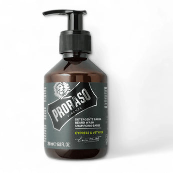 Produktbild von Proraso Bartshampoo Cypress & Vetyver 200ml auf weißem Hintergrund