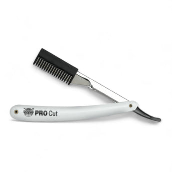 Produktbild von Kiepe Pro Rasiermesser Pro Cut Weiß mit Kamm auf weißem Hintergrund