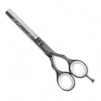 Produktbild von Kiepe professionelle Ausdünnungsschere halbe Klinge luxury black 5.5″ auf weißem Hintergrund