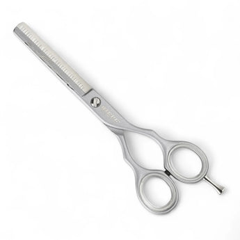 Produktbild von Kiepe professionelle Ausdünnungsschere halbe Klinge luxury silver 5.5″ auf weißem Hintergrund