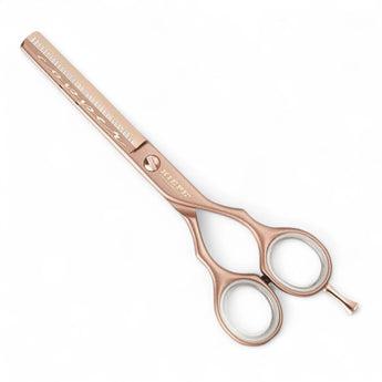 Produktbild von Kiepe professionelle Ausdünnungsschere halbe Klinge luxury copper 5.5″ auf weißem Hintergrund
