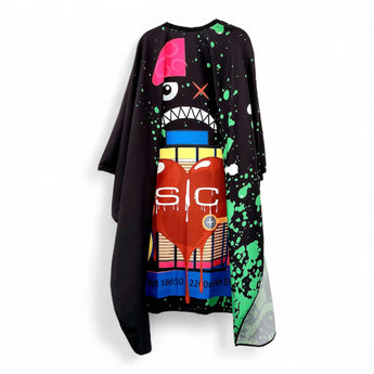 Stylecraft Haarschneideumhang Radioactive, Schwarz – Detailansicht