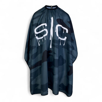 Stylecraft Haarschneideumhang Camouflage, Schwarz – Detailansicht