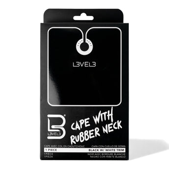 L3VEL3 Friseur-Umhang mit Gummikragen Schwarz – Produktbild