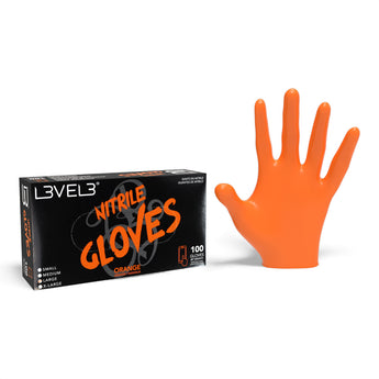L3VEL3 Nitrilhandschuhe Orange 100 Stück – Produktbild