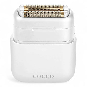 Cocco Impacto White Elektrorasierer mit Gold-Titan Folien – Produktbild freigestellt