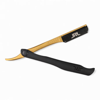 JRL Magnetic Straight Edge Razor, Schwarz/Gold – Detailansicht