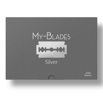 My-Blades Silberne Rasierklingen Doppelklige 100 Stück – Produktbild