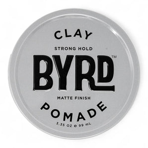 Phullcutz Byrd Clay Pomade graue runde Dose mit geprägtem Logo für starken Halt und mattes Finish