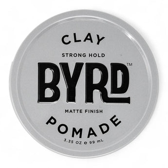 Phullcutz Byrd Clay Pomade graue runde Dose mit geprägtem Logo für starken Halt und mattes Finish