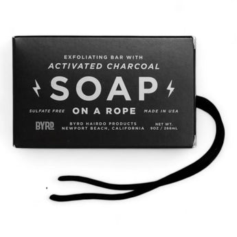 Phullcutz Byrd Soap on a Rope Aktivkohle Peeling-Körperseife schwarze Verpackung mit Kordel zum Aufhängen