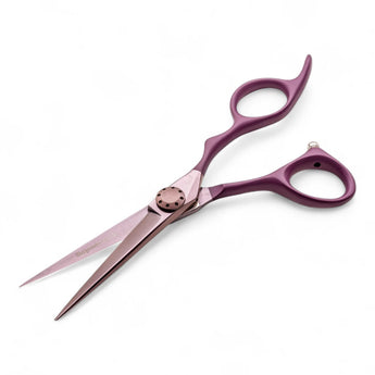 Phullcutz e-kwip+ Burgundy Touch Haarschere 5.5 Zoll mit burgunderfarbenem Griff für präzise Schnitte beim Haareschneiden
