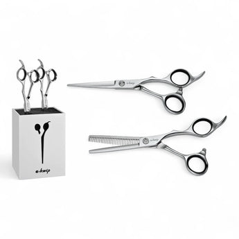 Phullcutz e-kwip Education Scheren-Set mit Schneide- und Modellierschere sowie Werkzeugständer für präzises Haarschneiden…