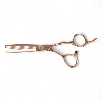 Phullcutz e-kwip Kirei matt-rose 27 Modellierschere mit Zahnklinge und Strasssteinen für präzises Effilieren feiner…