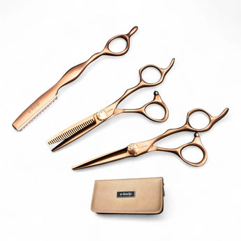 Phullcutz e-kwip Kirei matt-rose Set 6,0 Zoll mit Effilierschere, Modellierschere und Etui für präzise Schnitte beim…
