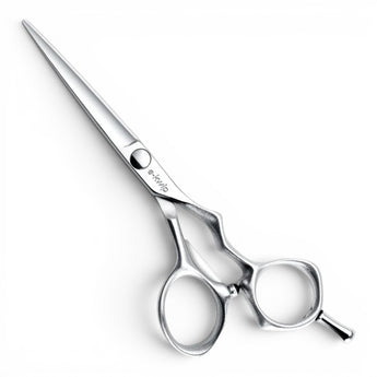 Phullcutz e-kwip Surimu SU 60 Haarschere aus silbernem VG-10 Japanstahl mit ergonomischem 3D-Offset-Griff