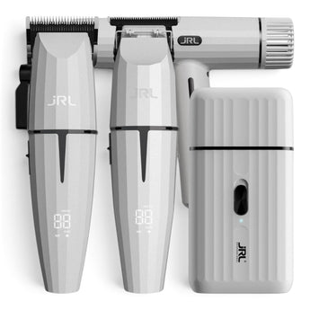 Phullcutz JRL Ghost Edition Combo Kit Nr.3 mit weißem Haartrockner, Clipper, Trimmer und Shaver für Profis