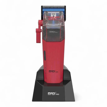 Phullcutz MRD Pro Cyborg Track GTR Haarschneider in Burgundy Red mit Ladestation und blauer Klinge