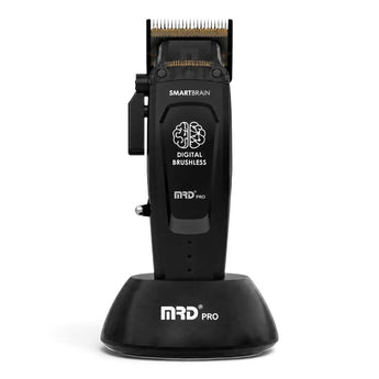 Phullcutz MRD Pro HC-90-4 Smart Brain Haarschneider in Schwarz mit Ladestation und digitalem Brushless-Motor.