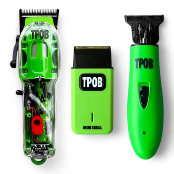 Phullcutz TPOB Slime Bundle Box mit Clipper, Trimmer und Mini Skull Shaver in leuchtendem Slime-Green Design