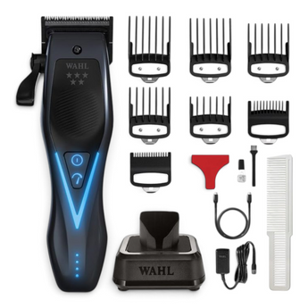 Phullcutz Wahl Professional Vapor Switch Haarschneidemaschine mit Zubehör, Ladestation und Aufsteckkämmen in Schwarz