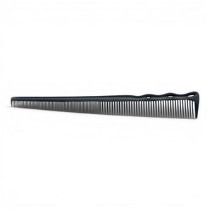 Phullcutz Y.S. Park Flex Carbon Schneidekamm Nr. 254, schwarzer Carbon-Kamm mit konischen Zähnen und flexiblem Rücken.
