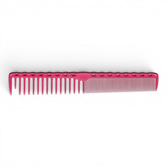 Phullcutz Y.S. Park Carbon Schneidekamm Nr.332, ein pinker Haarkamm aus hitzebeständigem Kunststoff mit breiten und feinen Zähnen.