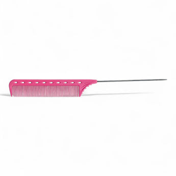 Phullcutz Y.S. Park Stielkamm Nr. 102 Pink mit feinen Zinken und Metallstiel für präzises Abteilen der Haare