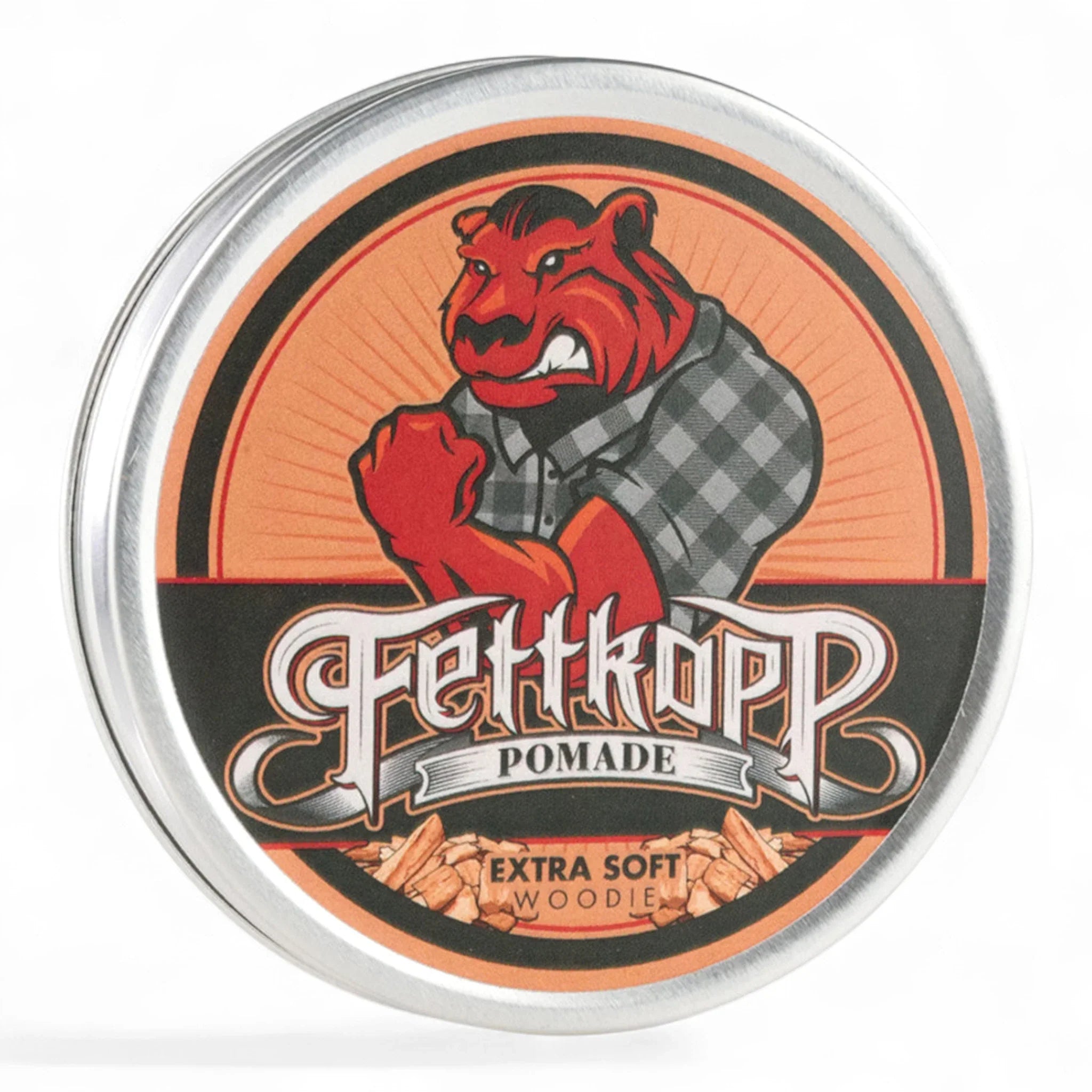 Produktbild von Fettkopp Pomade Extra Soft Woodie auf weißem Hintergrund