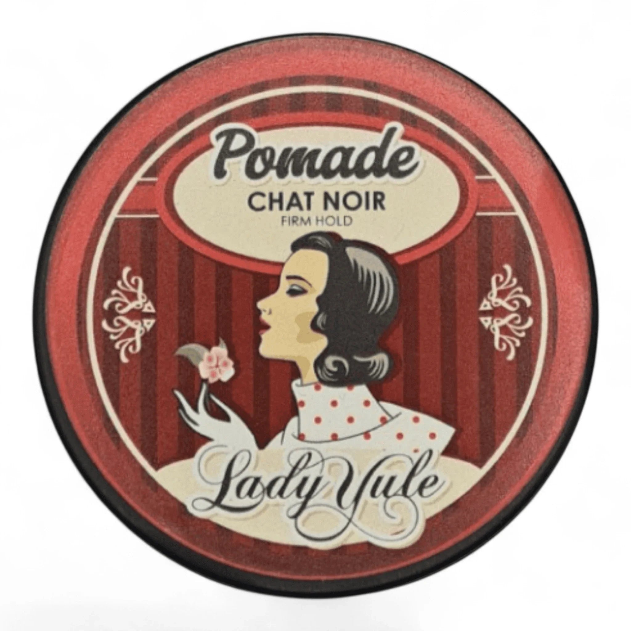 Produktbild von Fettkopp Pomade Lady Yule Chat Noir 51g auf weißem Hintergrund