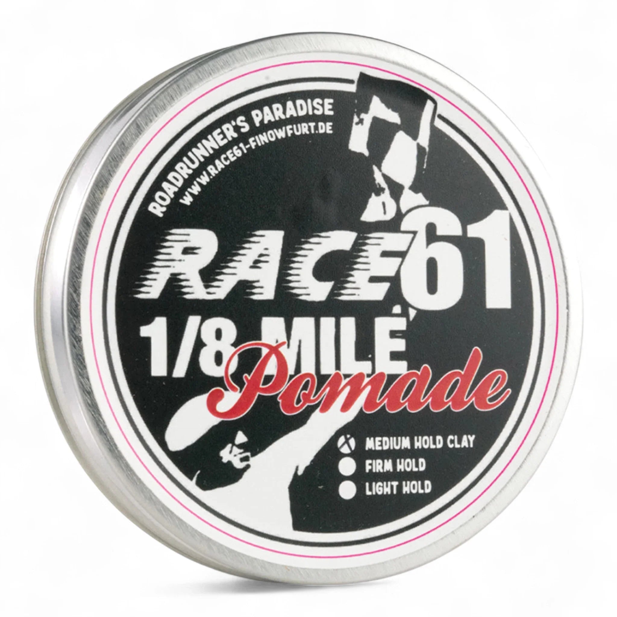 Produktbild von Fettkopp RACE61 1/8 Mile Pomade Medium Hold Clay 51g auf weißem Hintergrund