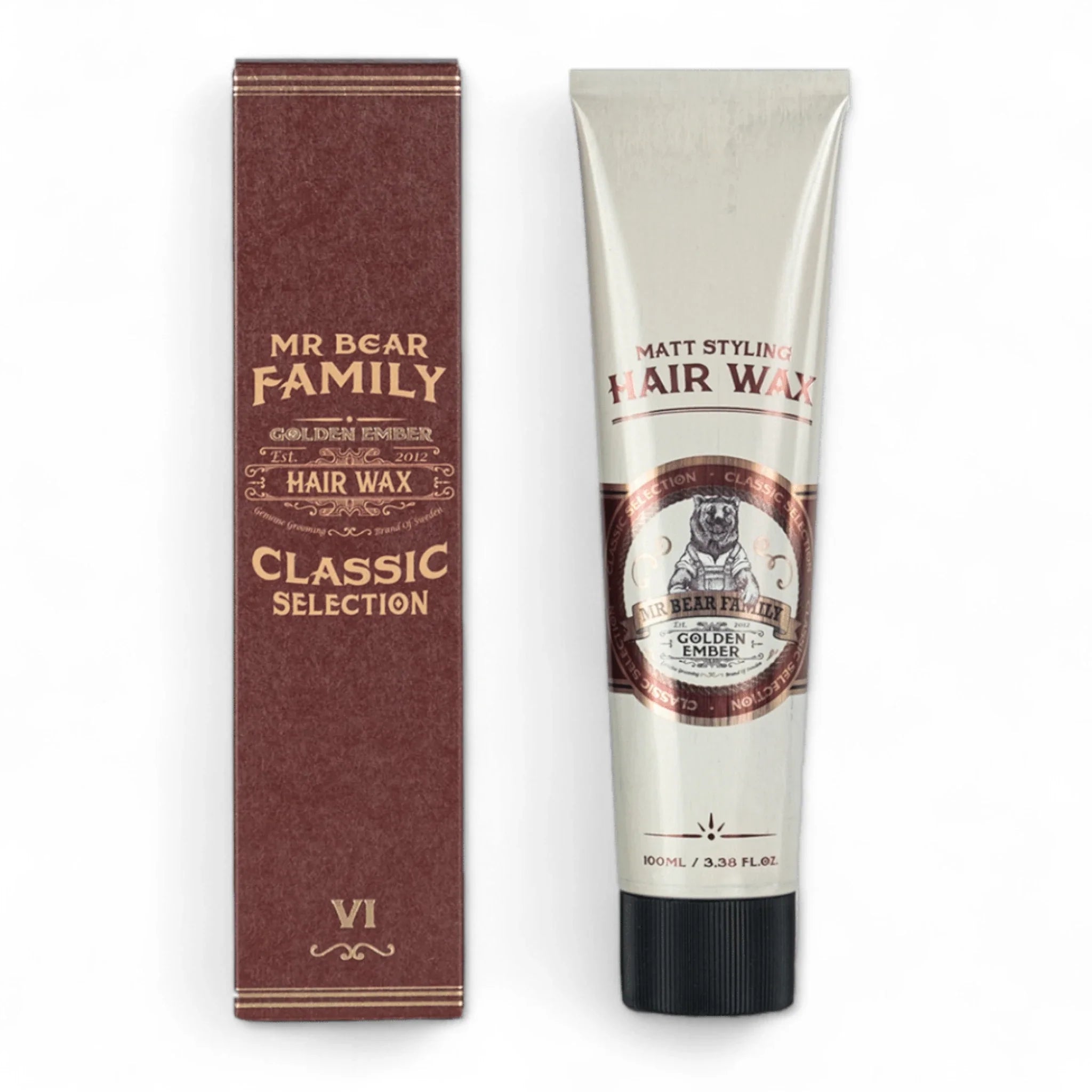 Produktbild von Mr. Bear Family Hair Wax Golden Ember 100ml auf weißem Hintergrund