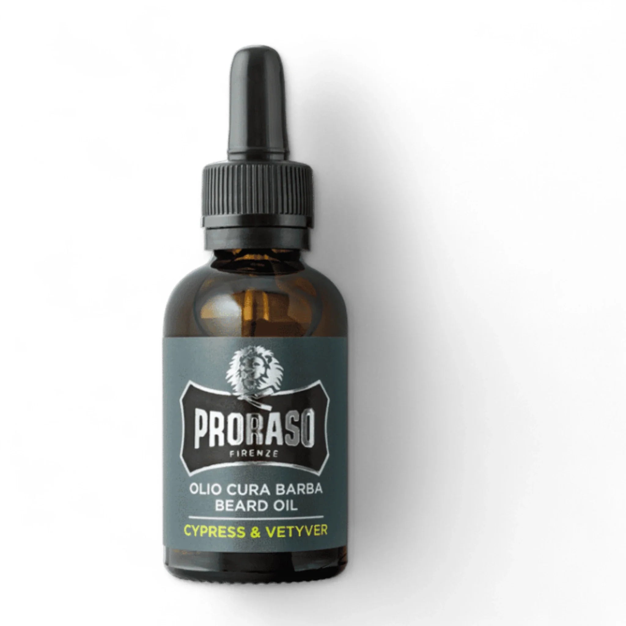 Produktbild von Proraso Bartöl Cypress & Vetyver 30ml auf weißem Hintergrund