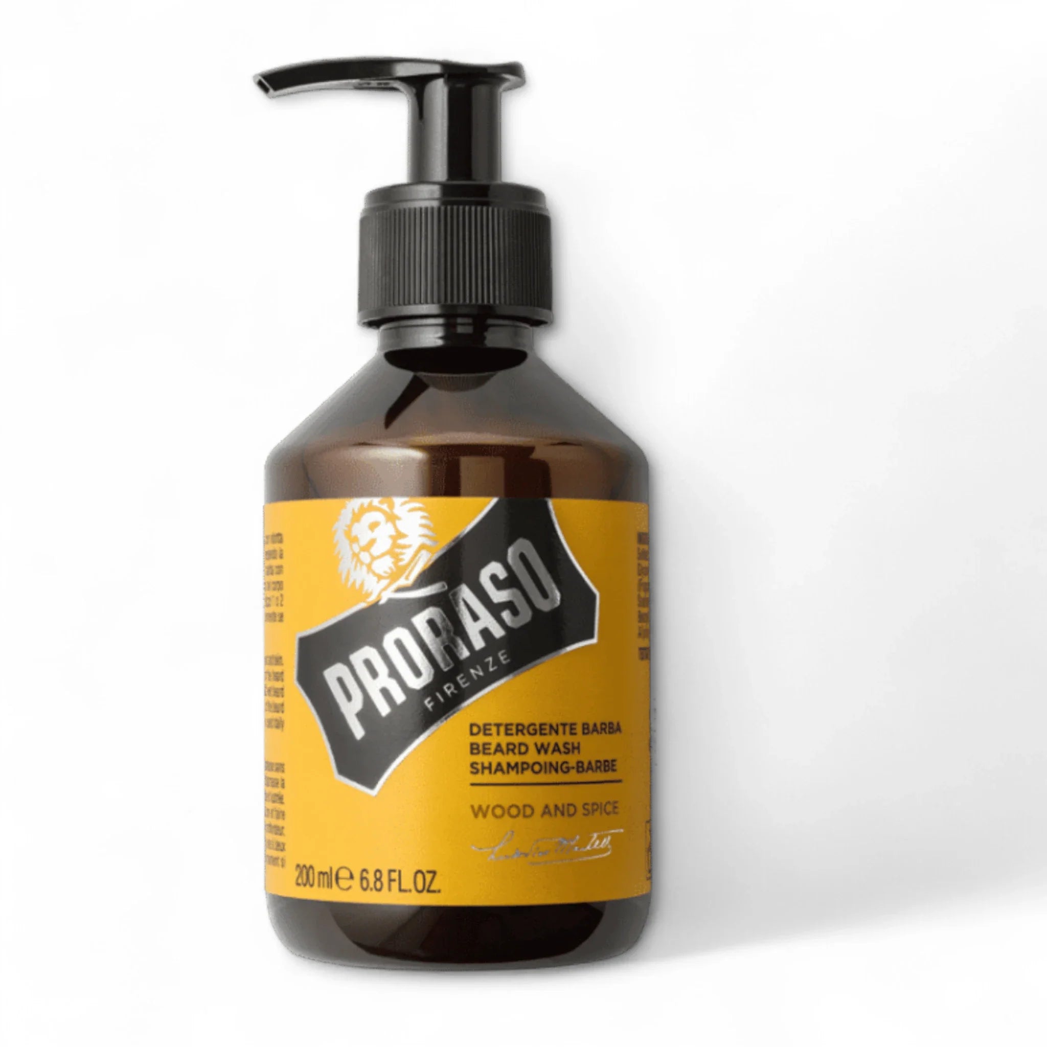 Produktbild von Proraso Bartshampoo Wood & Spice 200ml auf weißem Hintergrund