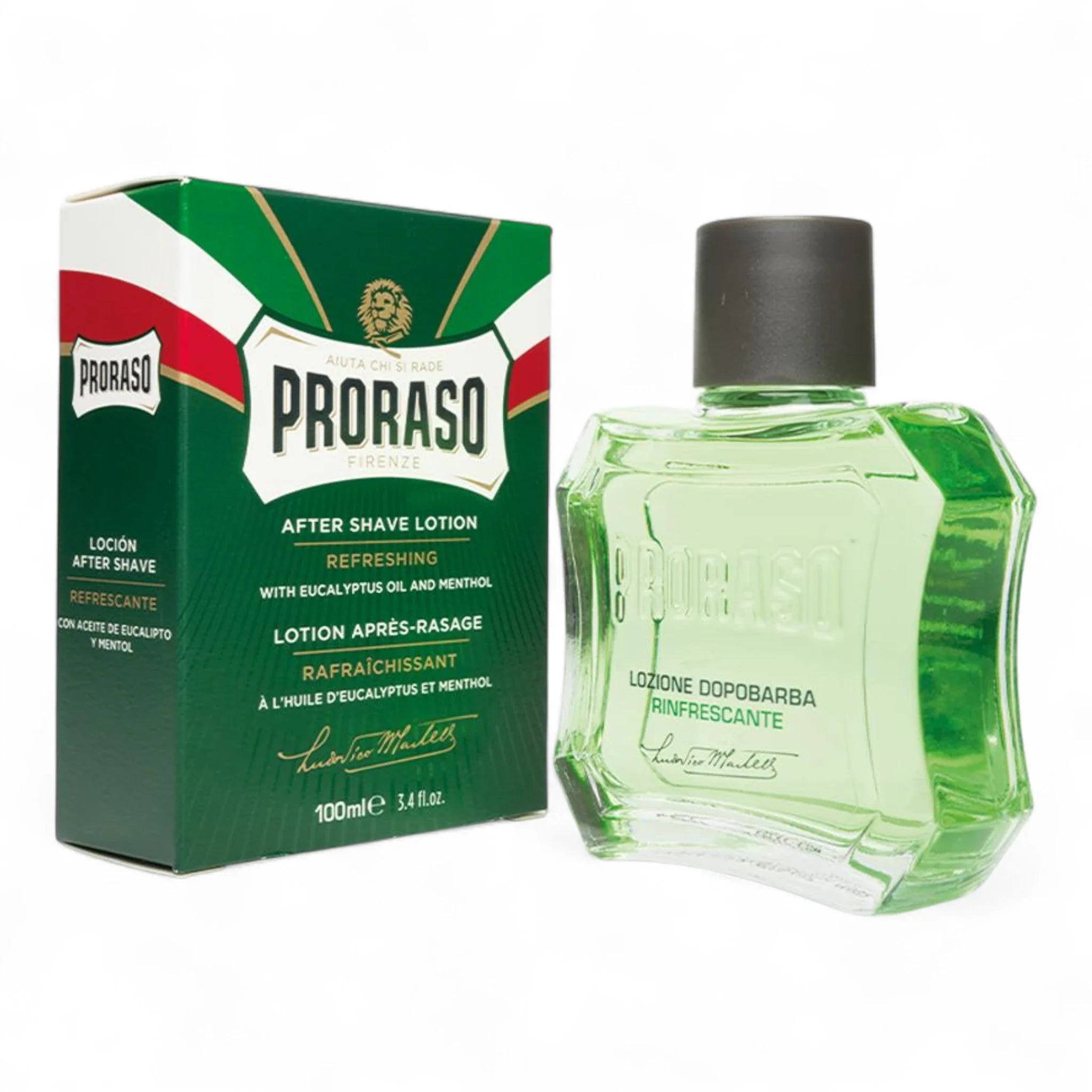 Produktbild von Proraso After Shave Lotion Refresh grün 100ml auf weißem Hintergrund