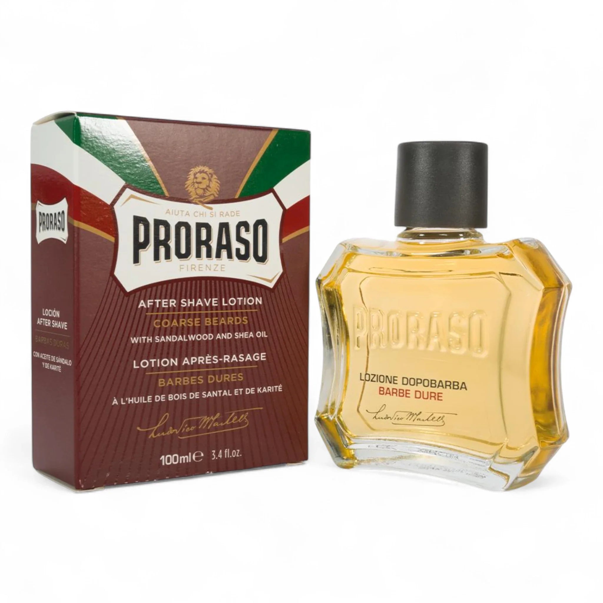 Produktbild von Proraso After Shave Lotion Nourish rot 100ml auf weißem Hintergrund