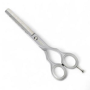 Produktbild von Kiepe professionelle Ausdünnungsschere halbe Klinge luxury silver 5.5″ auf weißem Hintergrund