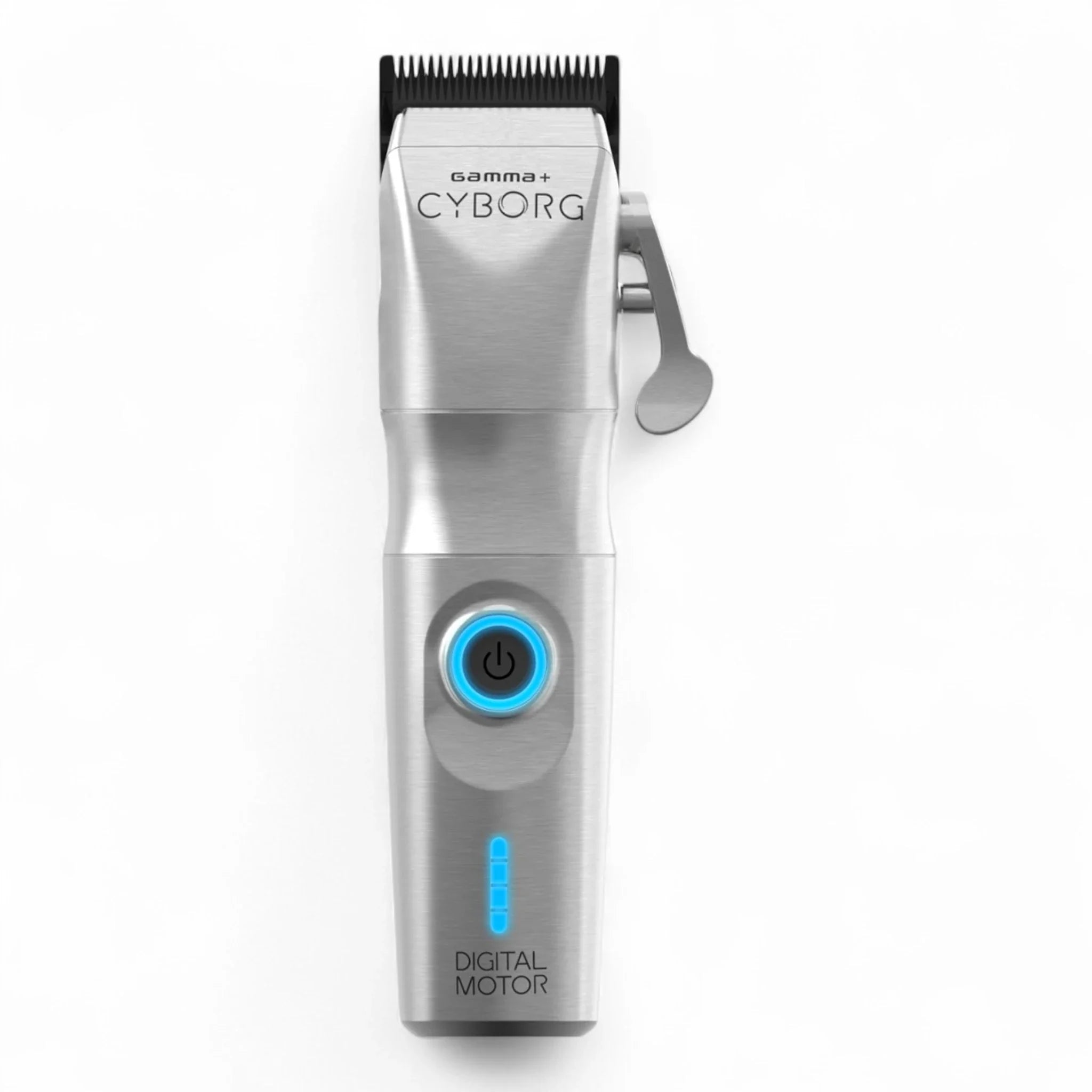 Produktbild von Gamma+ Cyborg Professioneller Haarschneider aus Metall mit Digitalmotor auf weißem Hintergrund