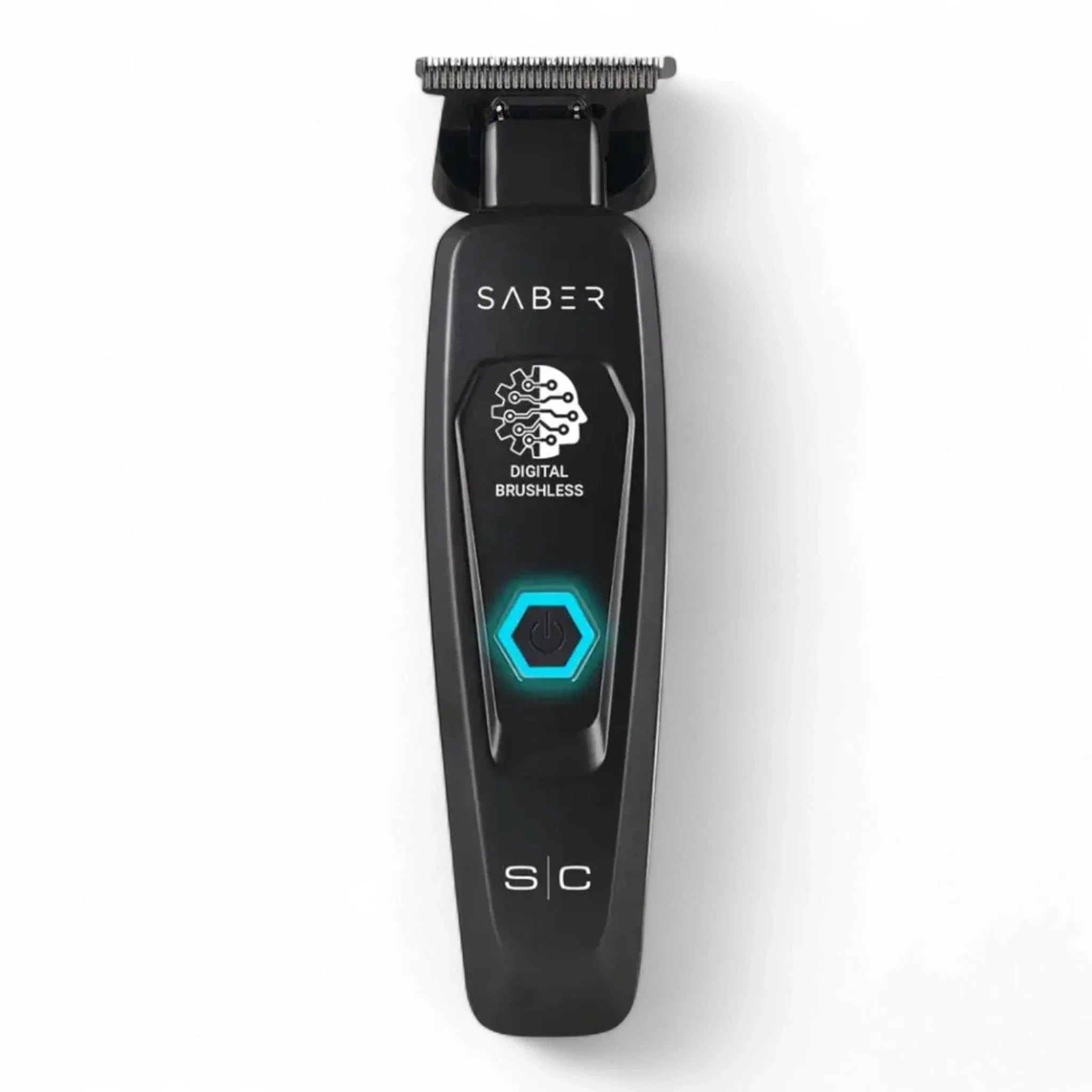 Produktbild von Stylecraft SABER Trimmer Schwarz Professioneller Metalltrimmer mit digitalem bürstenlosen Motor auf weißem Hintergrund
