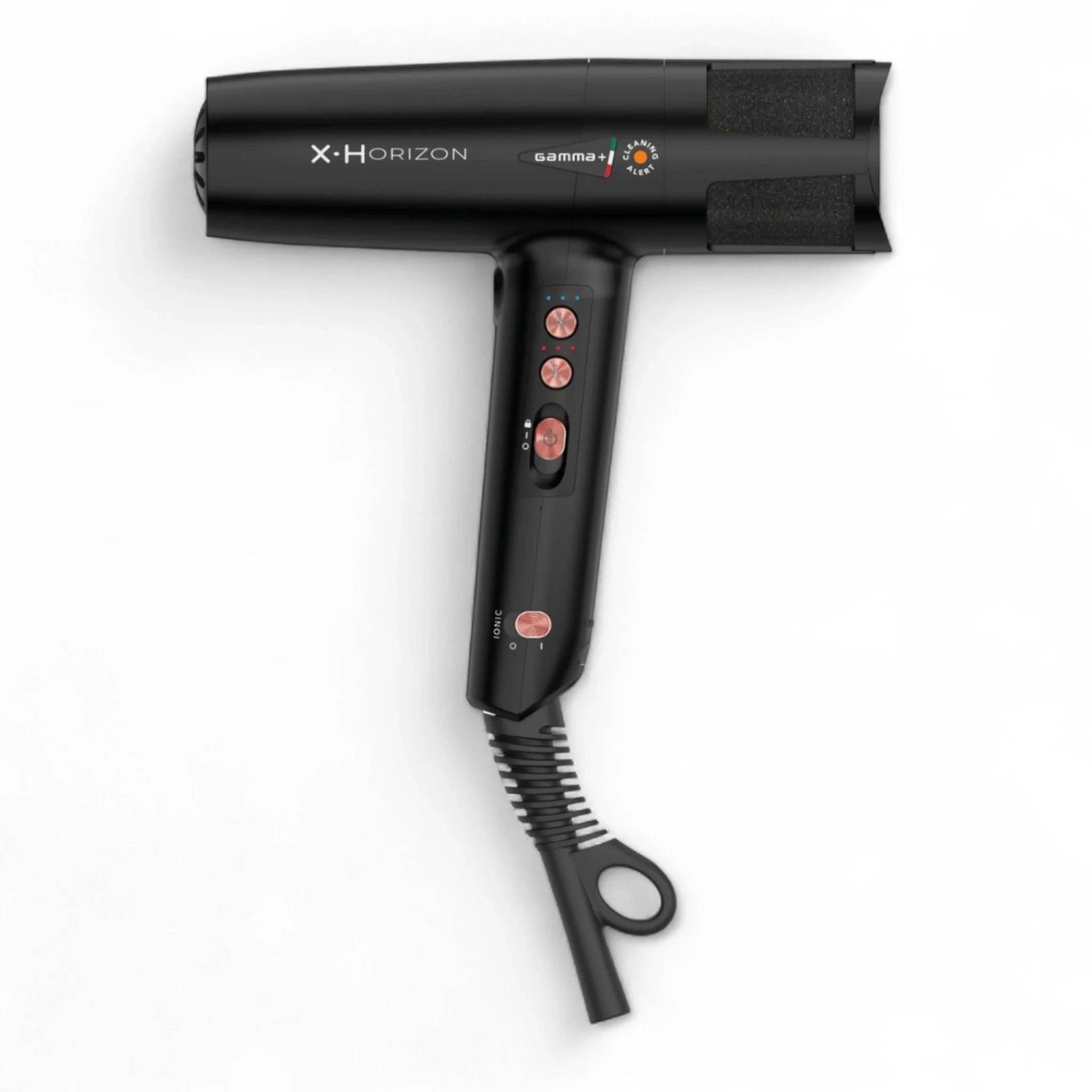 Produktbild von Gamma+ X·HORIZON Haartrockner auf weißem Hintergrund