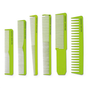 Gamma+ 5-teiliges Barberkamm-Set Grün – Produktbild freigestellt
