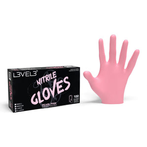L3VEL3 Nitrilhandschuhe Perlrosa 100 Stück – Produktbild