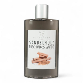 Produktbild von Haslinger Sandelholz Duschbad & Shampoo 200ml auf weißem Hintergrund