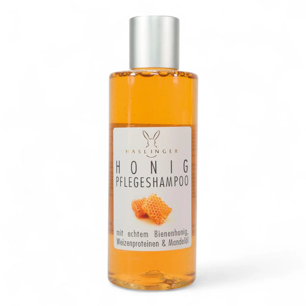 Produktbild von Haslinger Honig Pflegeshampoo 200ml auf weißem Hintergrund