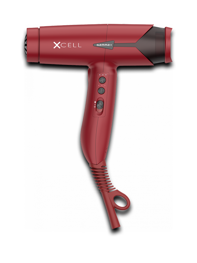 GAMMA+ XCELL VARNISHED RED Ein unschlagbarer Haartrockner. Neue antibakterielle Version.